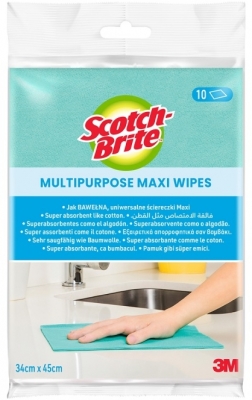 Lavete uz general Maxi Scotch-Brite 3M, 10 lavete/pachet (culoare unica), 34×45 cm